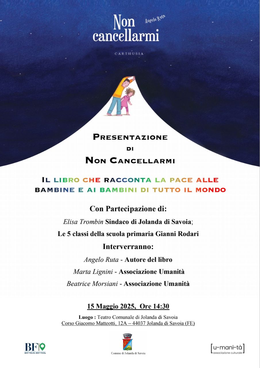 Presentazione di “Non Cancellarmi” al Teatro Comunale di Jolanda di Savoia